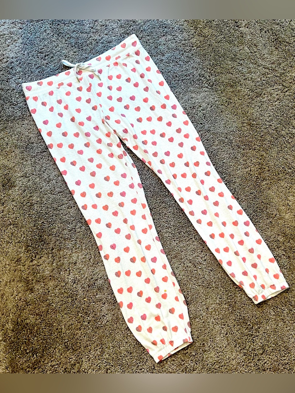 PJ Salvage White Heart Printed Pajama Sweatpants
